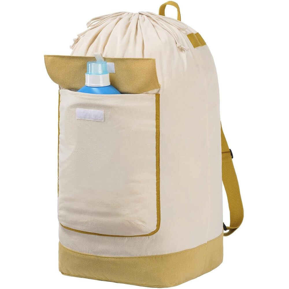 Canvas Laundry Bag Backpack - Heavy-duty Laundry Bags with Shoulder